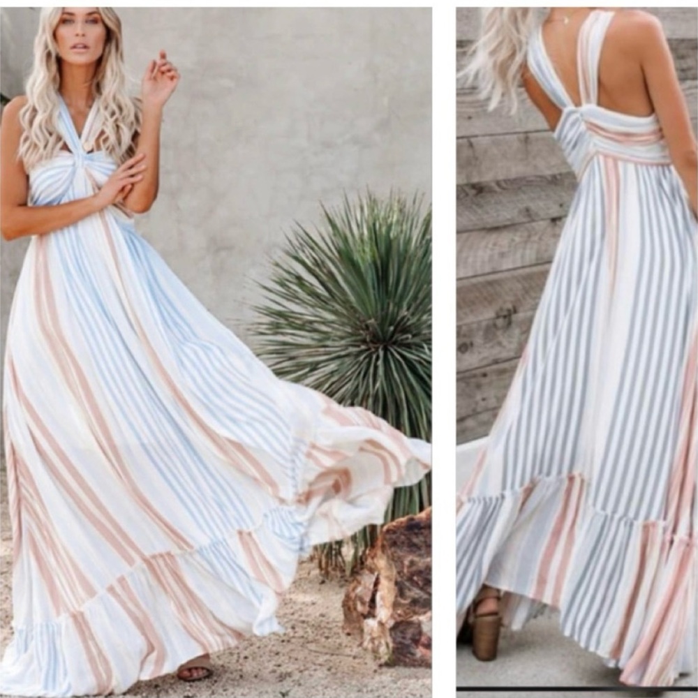 Fate Halter Asymmetric Hem Midi Dress Size M